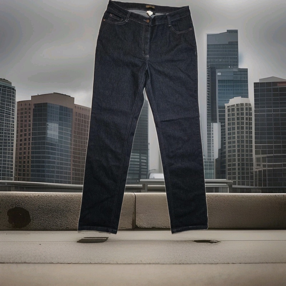Apparel Collection Womens Jeans Size 12-R Dark‎ Wash Mid-Rise Stretch Denim Blue